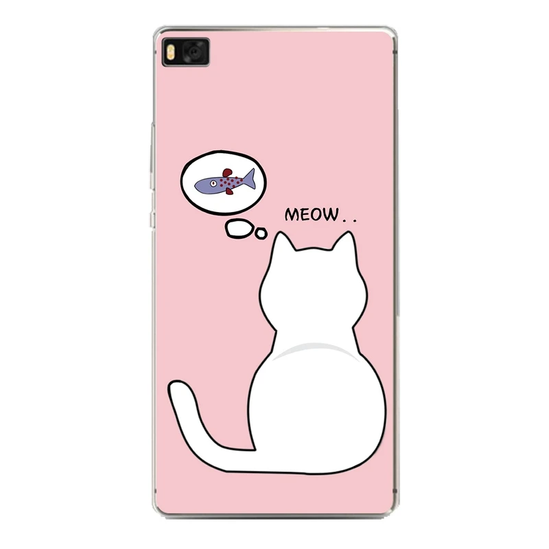 Cartoon Cat Soft Clear TPU Phone Case For huawei P10plus P8 P9lite honor 3c 4c 6a 7 8 9 5c Coque Cute Dog Cover Free Shipping | Мобильные