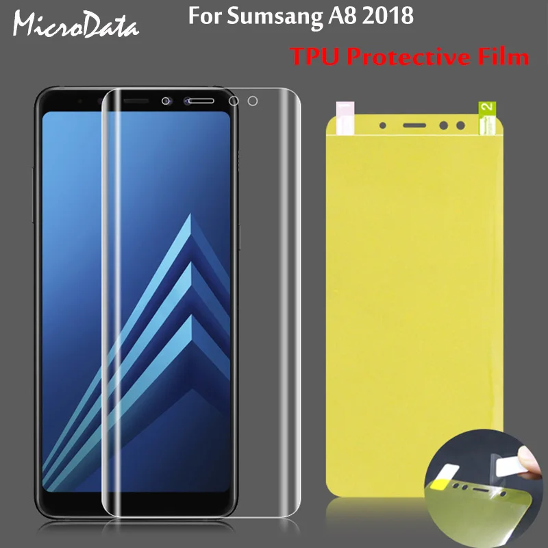 MicroData 3D полное покрытие Мягкий ТПУ протектор экрана для Samsung Galaxy A8 2018 прозрачная