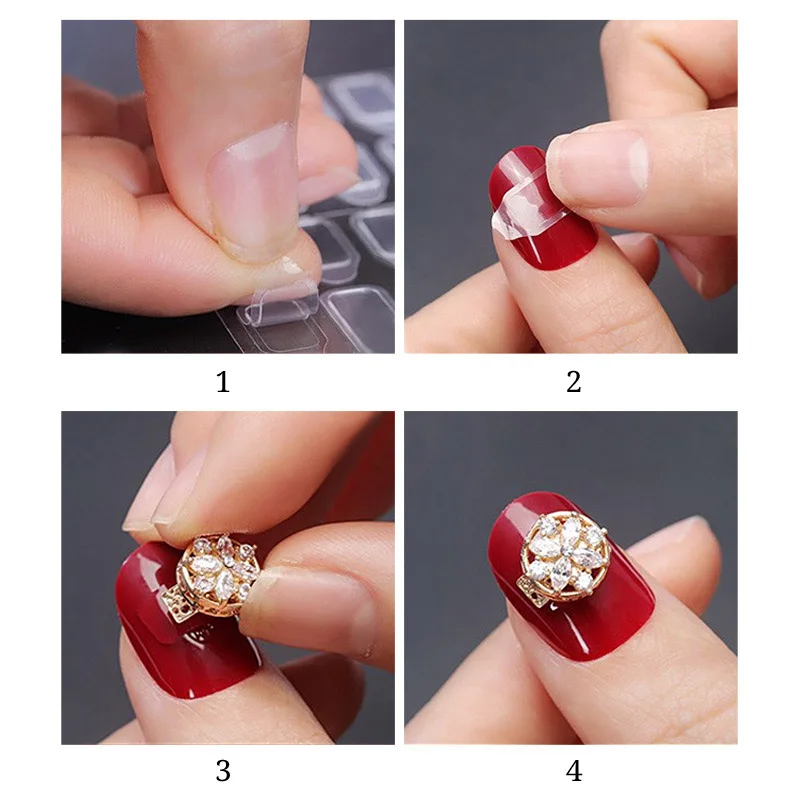 

Модная лента с алмазным желе для дизайна ногтей, прозрачная, не оставляющая следов, со стразами, специальная двусторонняя клейкая лента для ...