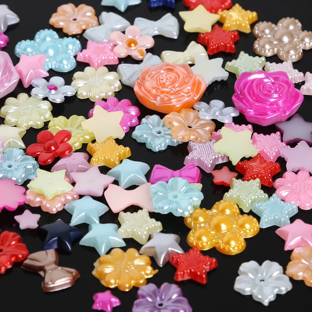 Многослойные Бусины из пластика ABS с плоской задней стороной разные цвета в