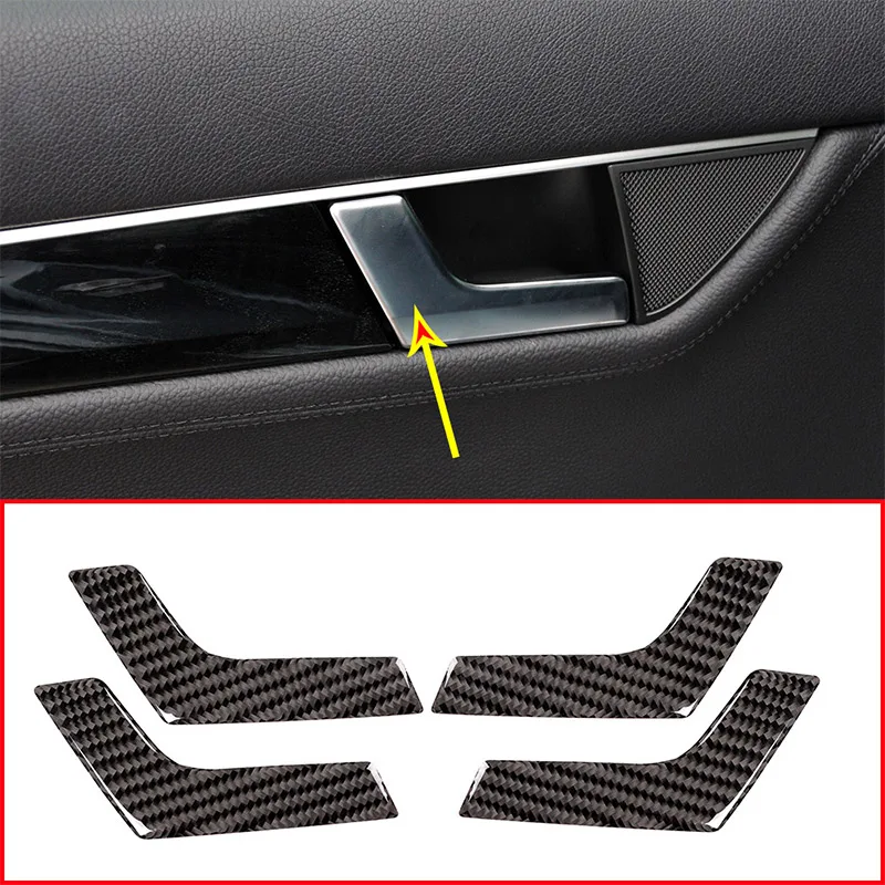 

4 шт., наклейки на ручку салона автомобиля Mercedes Benz C Class W204 C180 C200 C260 2007-2013