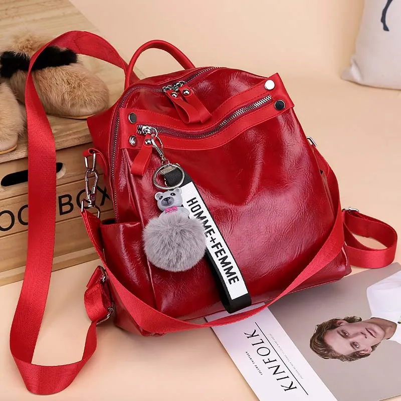 Женский вместительный рюкзак школьные сумки многофункциональный кожаный