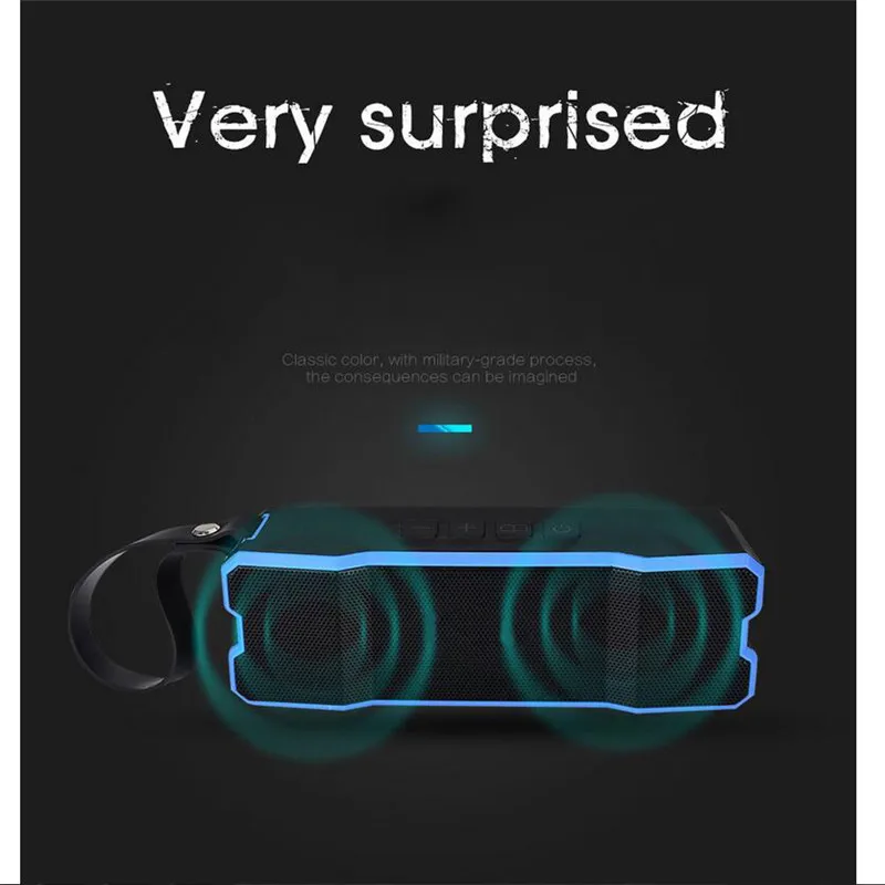 Портативная беспроводная стереоколонка с микрофоном TF-картой для спорта на