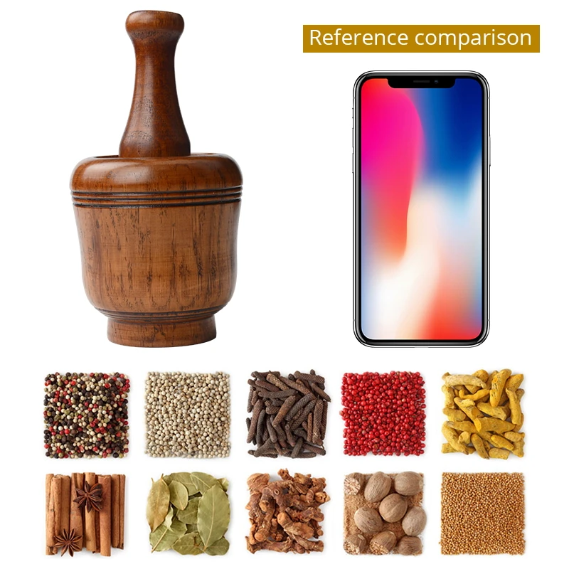 Деревянные ступки пестик набор чеснок и Имбирные мельницы машер специй пищевые