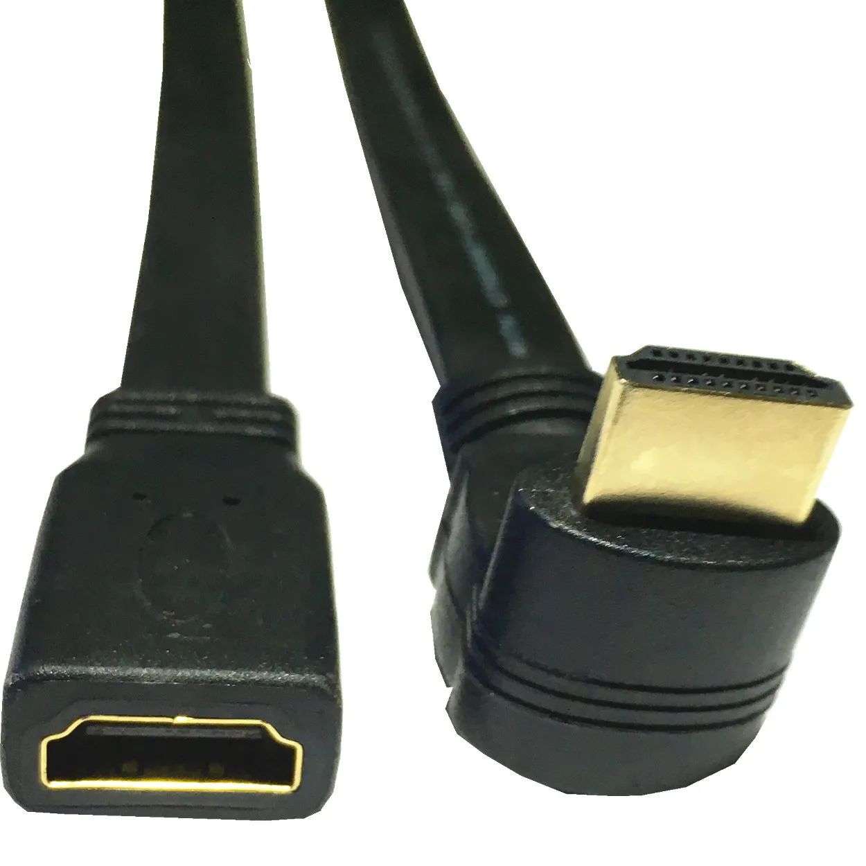 1FT плоский тонкий Высокоскоростной HDMI удлинитель A Femaleto Male 90 градусов вверх угол