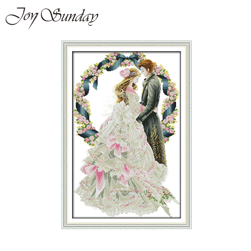 Joy Suanday вышивка крестиком Свадебный Узор Счетный принт на холсте 14CT 11CT нить DMC