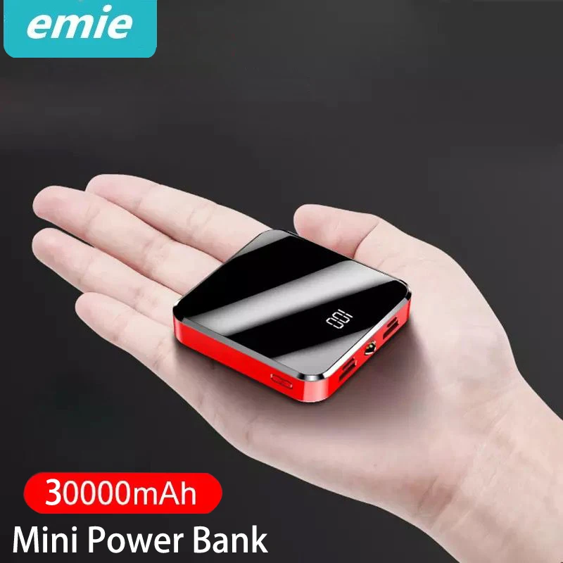 30000 мАч портативный мини банк питания зеркальный экран цифровой дисплей