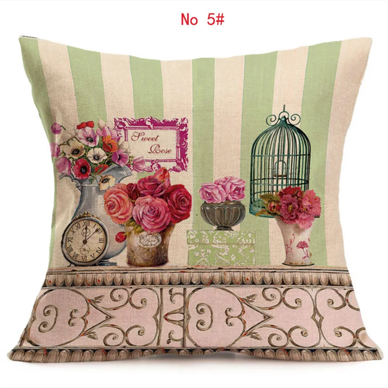45 см * в горшках цветочный узор льняная хлопковая наволочка для дивана растения