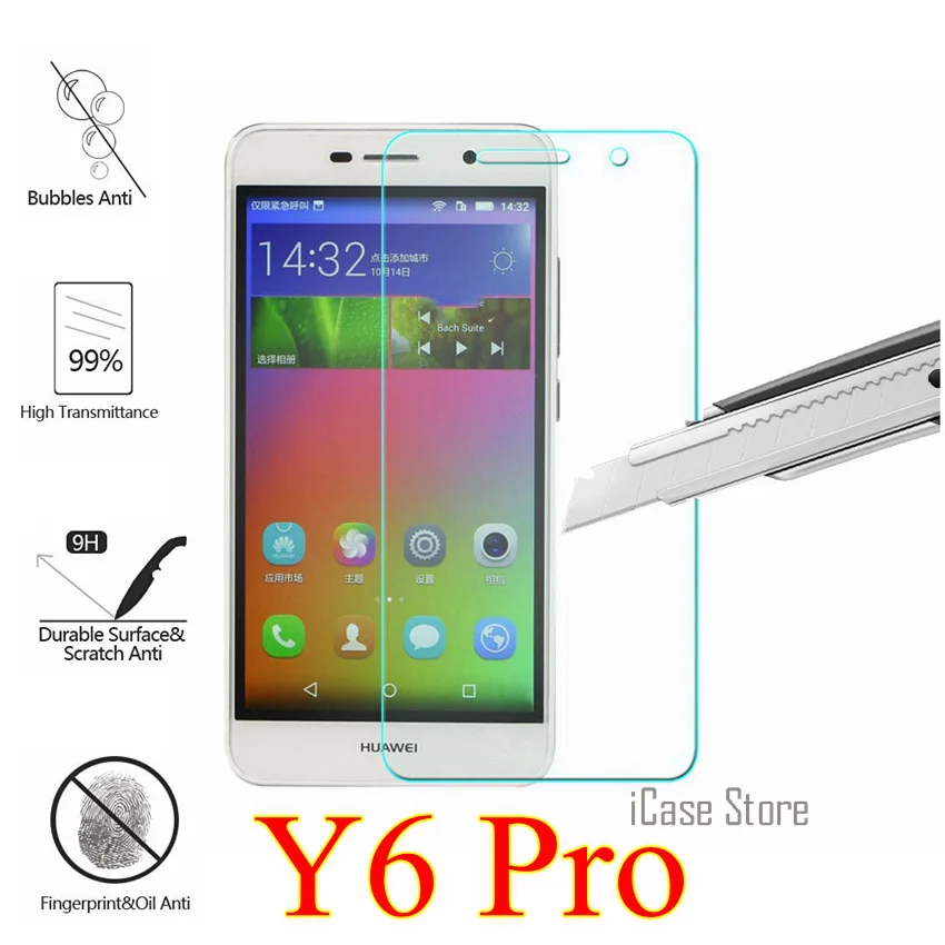 9 H закаленное Стекло для Huawei Y 6pro tit u02 Y6 Pro al00 Экран протектор sklo ЖК Плёнки EN Verre