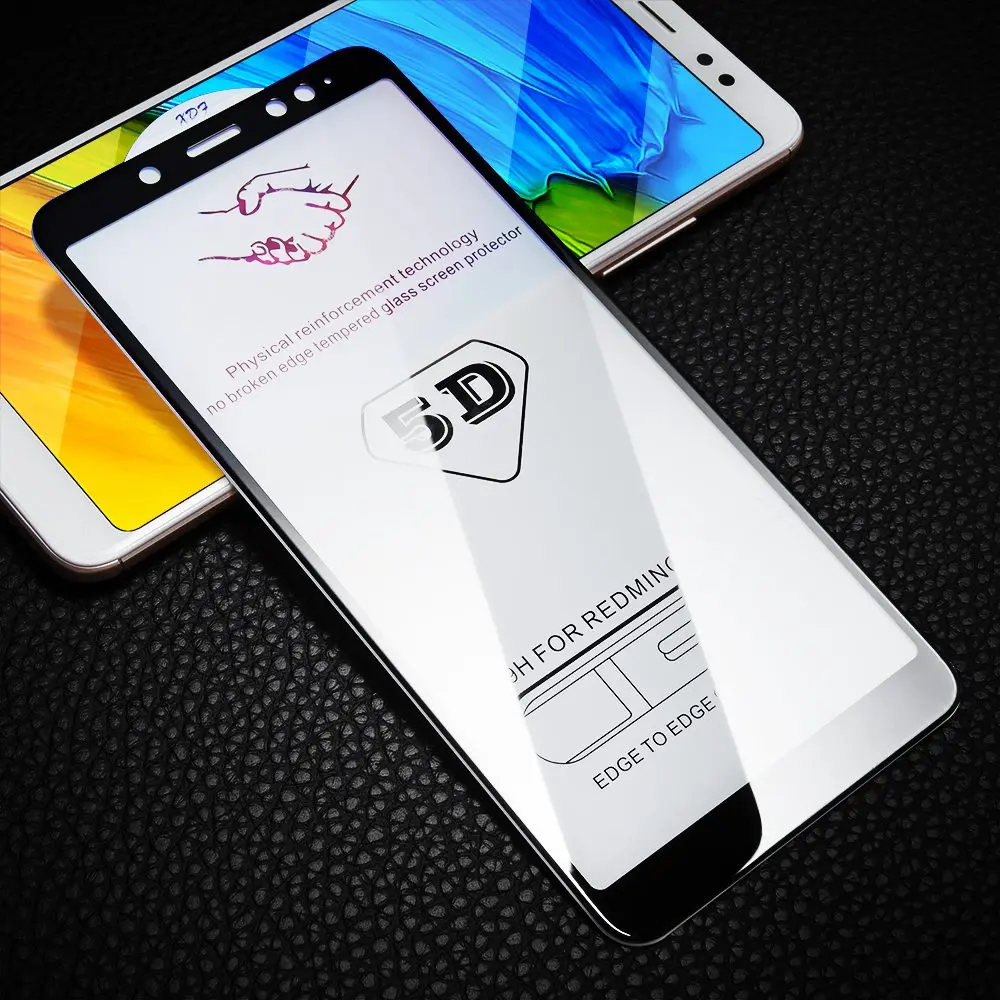 Закаленное Стекло для Xiaomi Redmi Note 5 Экран протектор 5D полное покрытие mi A1 A2 8 SE