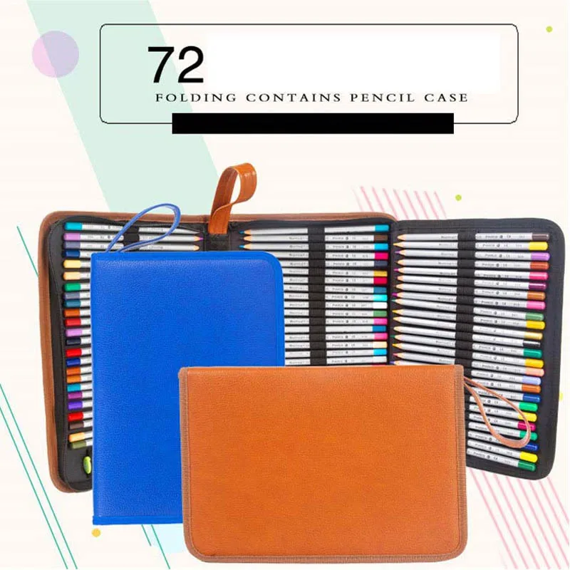PU кожаный школьный пенал большой емкости художественный маркер хранения коробка