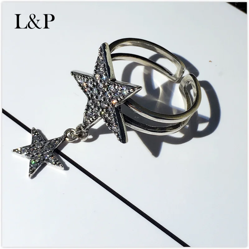 Женские Классические кольца L & P из серебра 925 пробы в стиле панк|ring brand|ring fashionring for