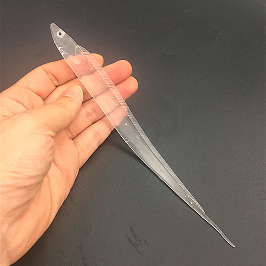 Япония большая игра мягкая Морская рыбалка Anguila приманка Shad Приманка плавать угря Мягкая приманка хвост приманка для соленой воды GrouperKanpachil приманки - Цвет: Transparent