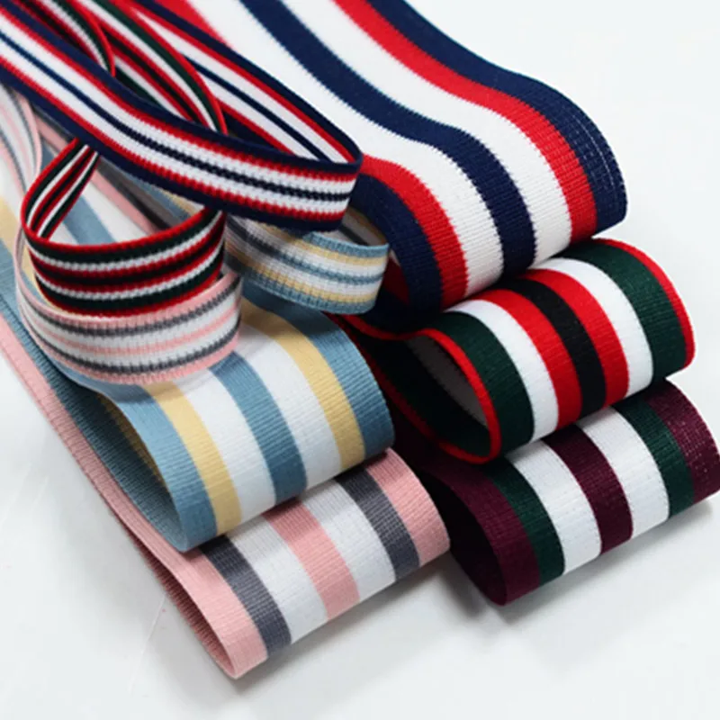 

kewgarden 10mm 3/8" Stripe Knit Satin Ribbon Handmade Tape DIY Bow Hair Ribbon for Decoration 10 Yards