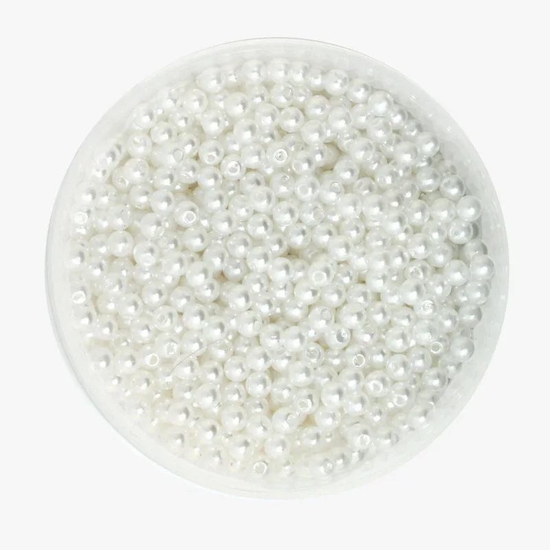 1000pcs 4mm Dia. Round ABS Plastic Beads White Color Imitation Pearl for Necklace Bracelet Diy Jewelry Making | Украшения и