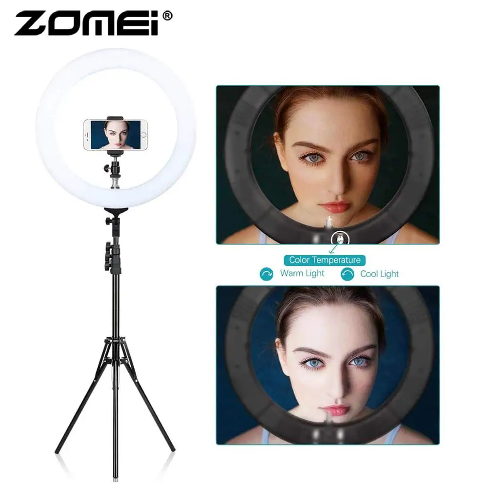 ZoMei 18 inch 448 pcs Dimmable LED Ring Light with Adjustable Lamp Stand and Phone Holder for Selfie Makeup Filming | Электроника
