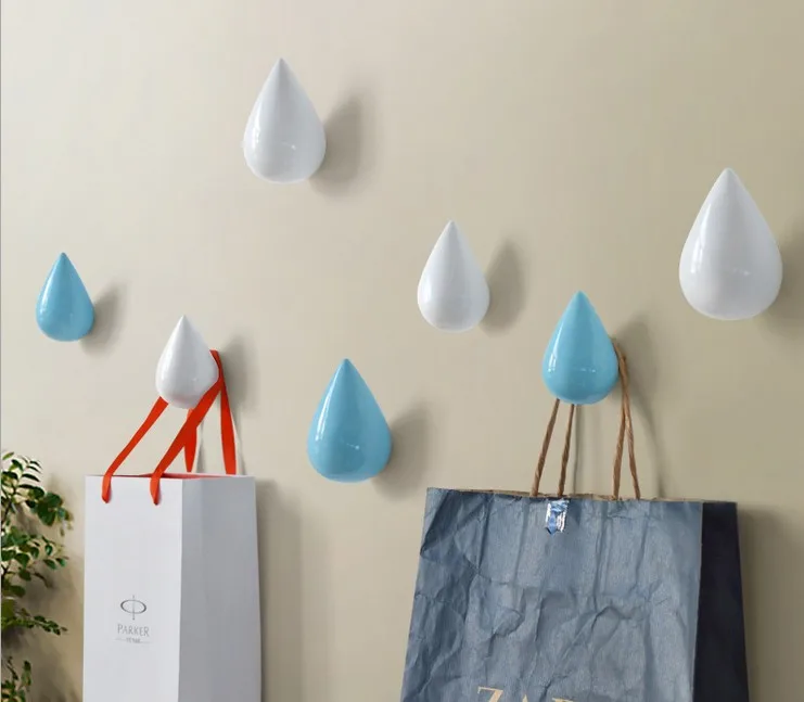 Brief Modern 3D resin drop hooks wall decoration Hat Door Clothes Towel Robe Hooks perchero pared Wallets Wall hanger | Дом и сад