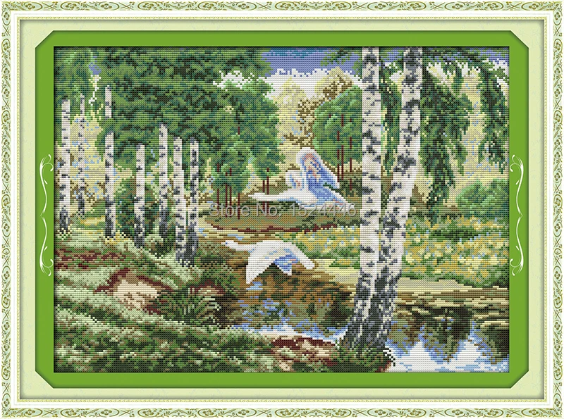 The wild geese in the forest Scenery painting Counted print canvas DMC 14CT 11CT DIY Cross Stitch Needlework kits Embroidery Set | Дом и сад