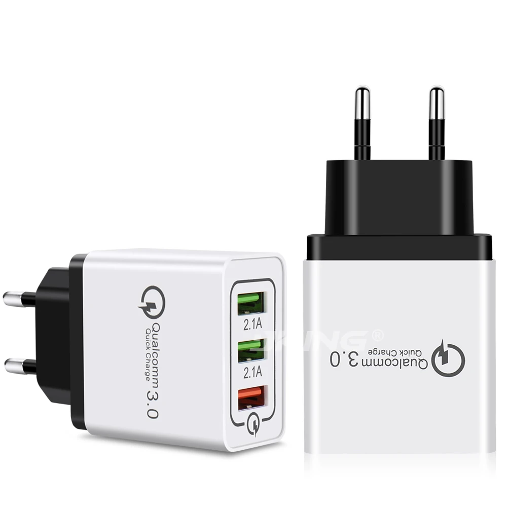 JKING 3 USB Ports Quick Charger QC 3.0 30W Phone Adapter Smart Fast Charge For iPhone 7 8 Samsung S8 | Мобильные телефоны и
