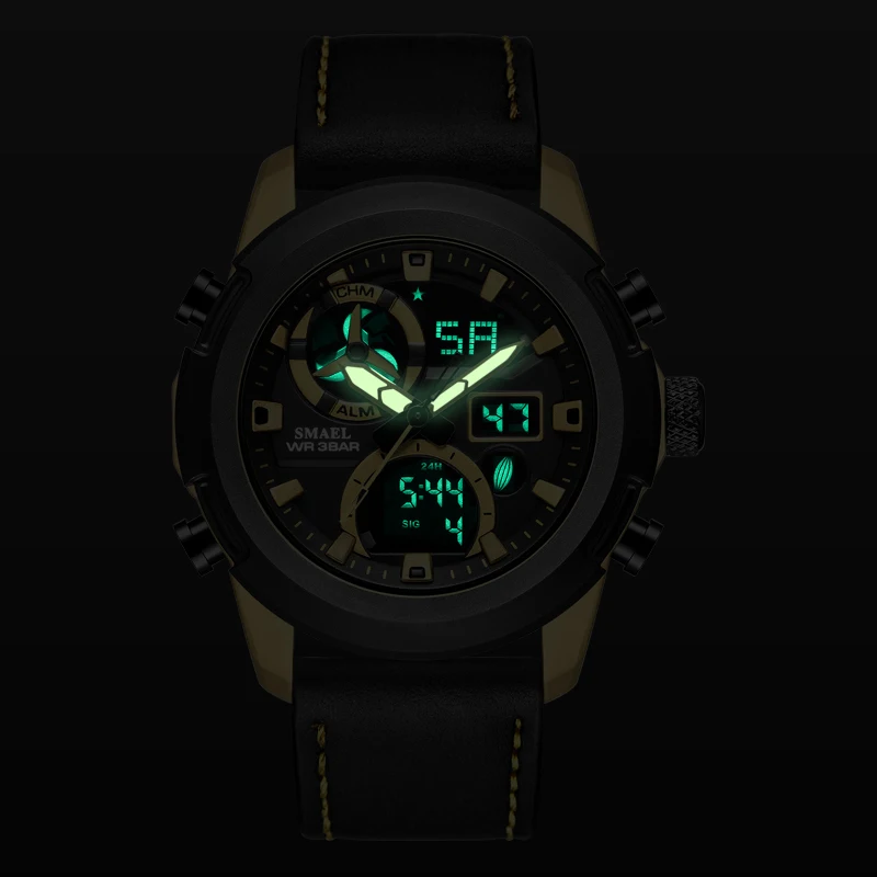 Мужские наручные часы SMAEL спортивные водонепроницаемые электронные кварцевые с