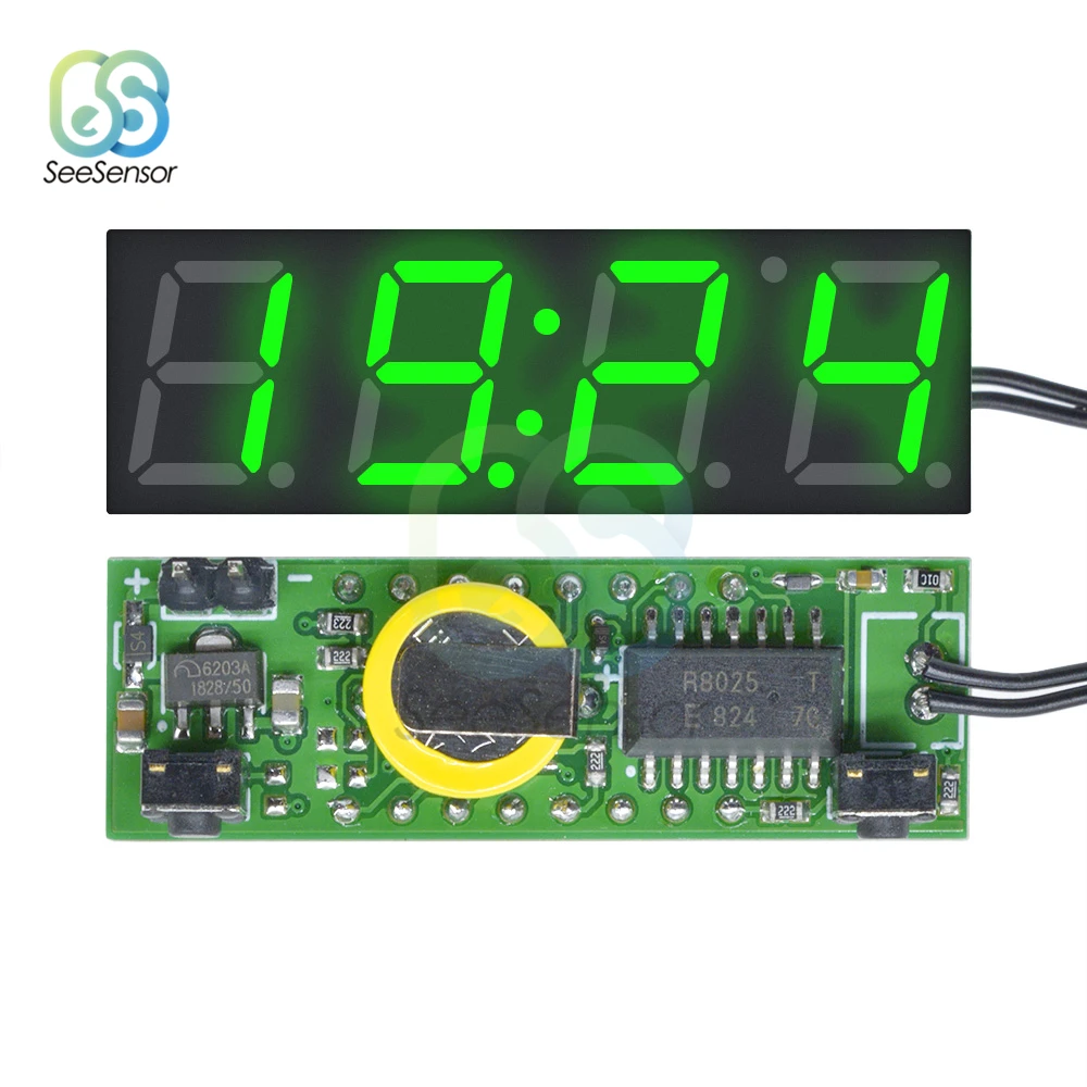 3 In 1 DS3231 LED Digital Clock Temperature Voltage Module Time Thermometer Voltmeter Volt Meter Monitor DC 5V-30V | Дом и сад