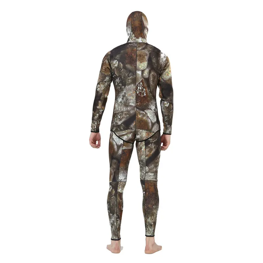 Камуфляжный гидрокостюм для подводной охоты неопрен 5 мм с капюшоном костюм
