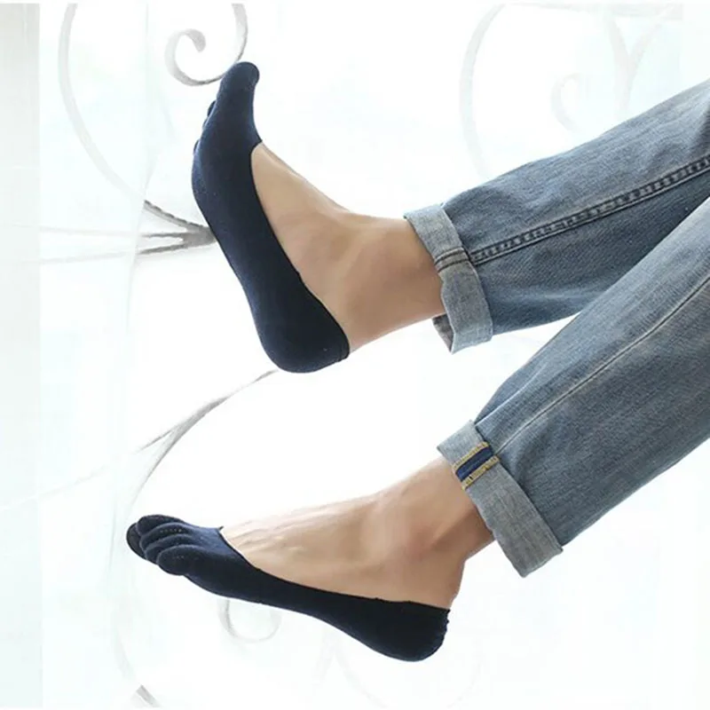 3 пары женские носки летние трендовые однотонные пять пальцев большой палец на