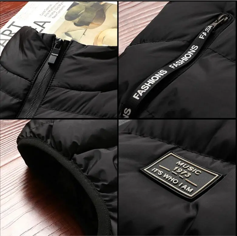 

New Spring Autumn Sleeveless Jacket for Men Fashion Warm Hooded Male Winter Vest Light Plus Size Mens Work Vests Waistcoat#b43