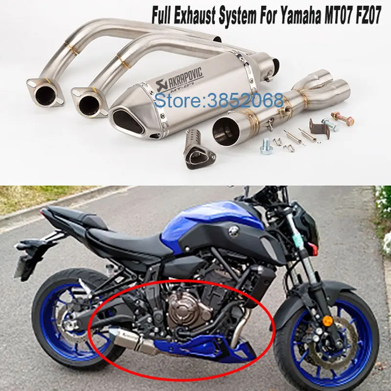 Для Yamaha MT07 FZ07 мотоцикл Akrapovic глушитель полная система без шнуровки из нержавеющей