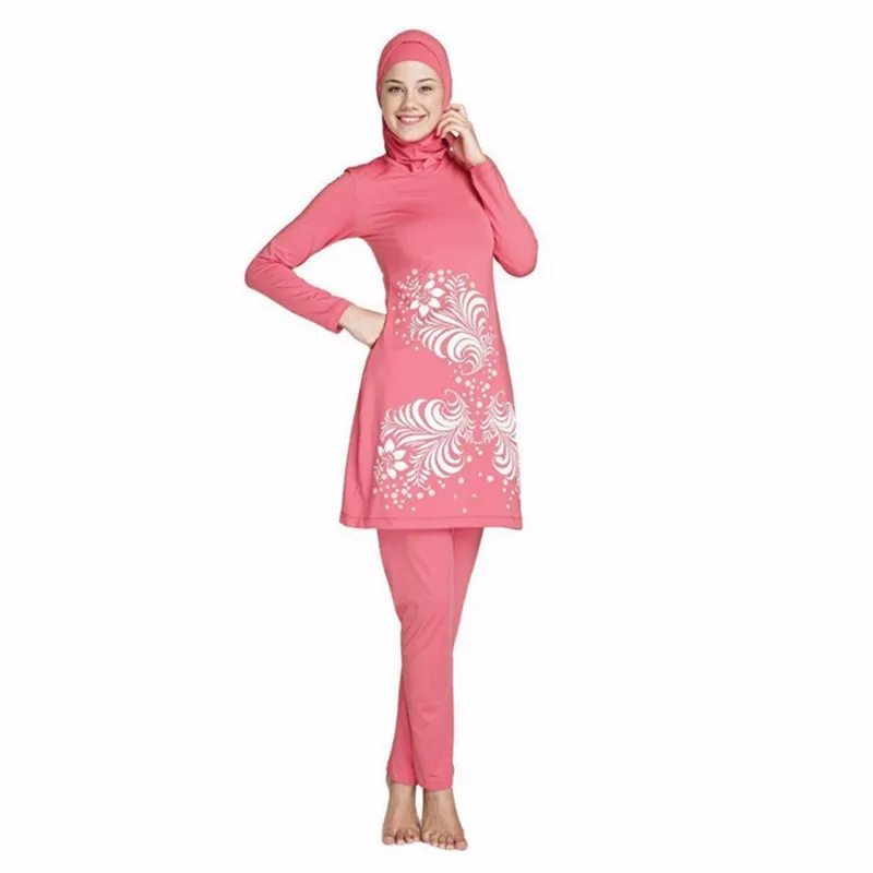 Мусульманские женские наборы купальник с высокой талией большого размера хиджаб