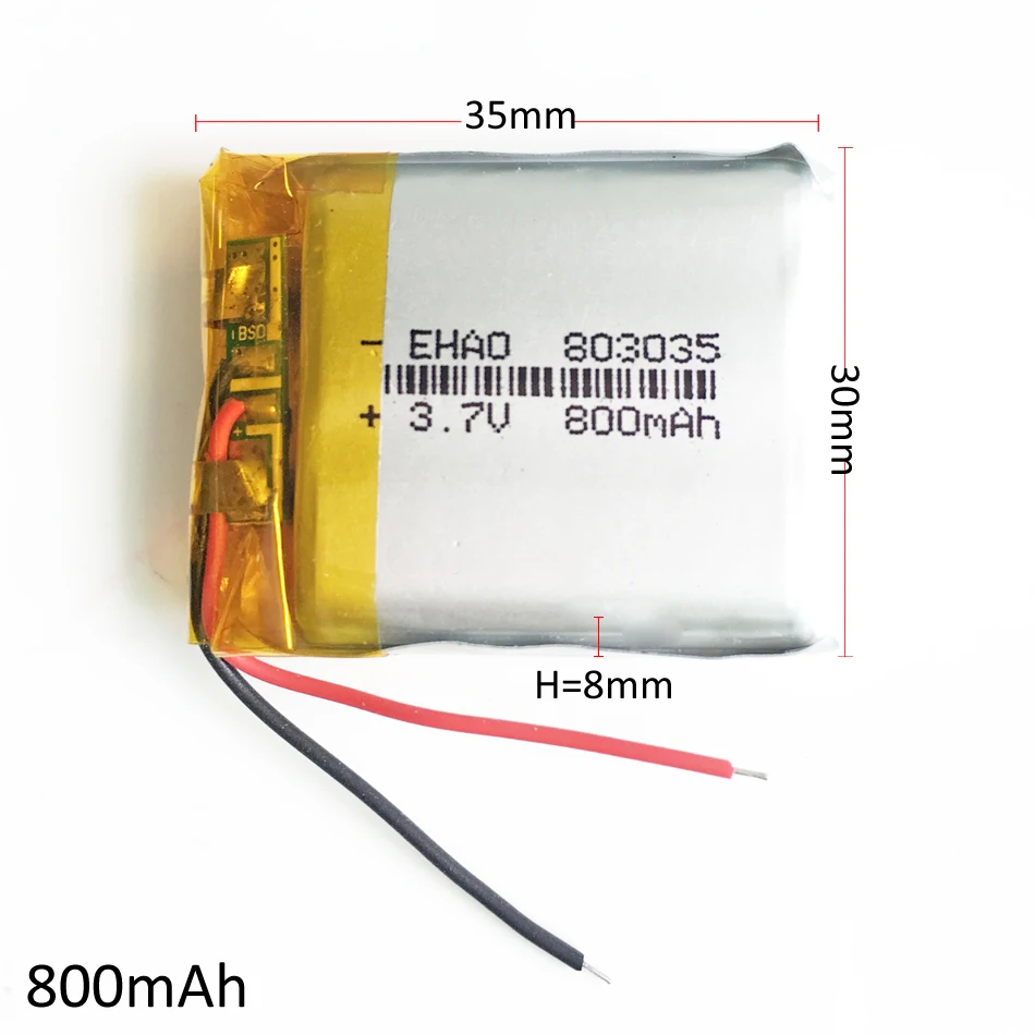5 шт. 3 7 V 800mAh 803035 Lipo полимерная литиевая аккумуляторная батарея для MP3 GPS DVD bluetooth