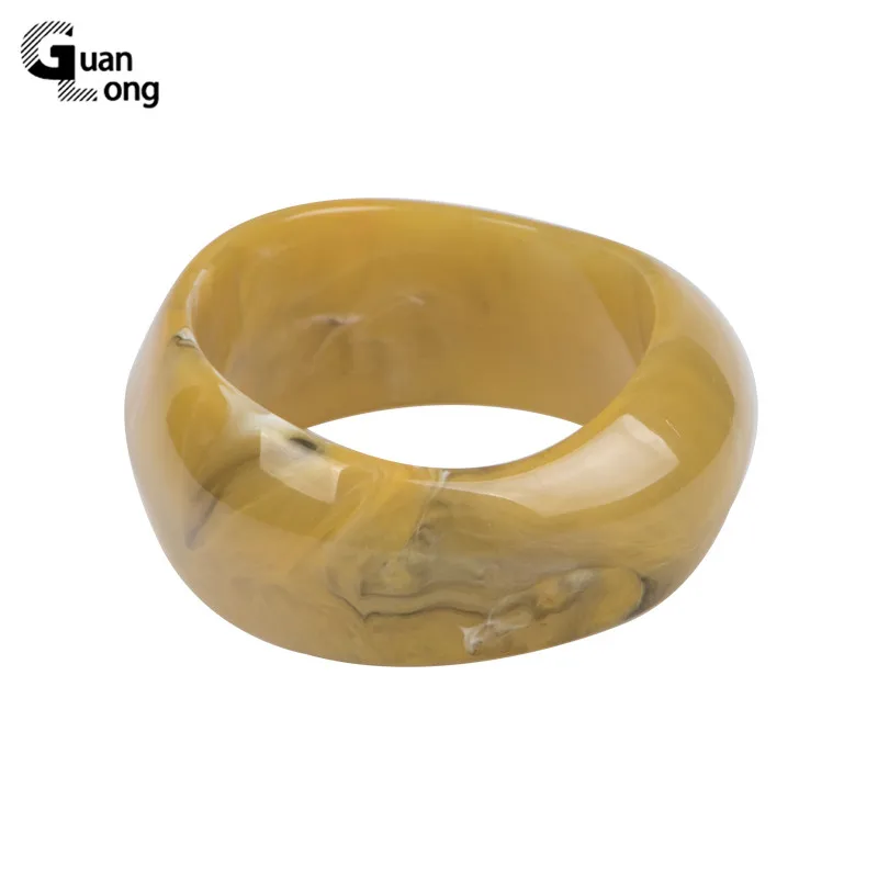 

GuanLong Vintage Resin Cuff Charms Bracelet Bangles For Women Girls Fashion Bangles Acrylic Wide Irregular Geometric Jewelry