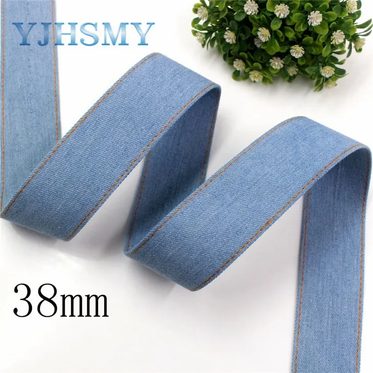 I-19218-378 YJHSMY I-19218-373, 5 ярдов 3/" 1" 1-1/" двусторонний джемпер из джинсовой ткани, лента, аксессуары и украшения - Цвет: I-19218-378