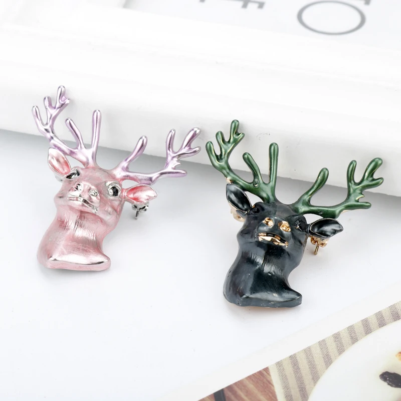 Dongsheng модная Милая Рождественская голова оленя металлическая брошь на лацкан