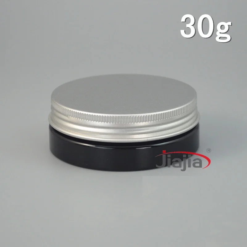 

30 grams black PET Jar,30g cream jar with silver Aluminum Lid,Cream Container Cream PET Jar Cosmetic Packaging Plastic Jar