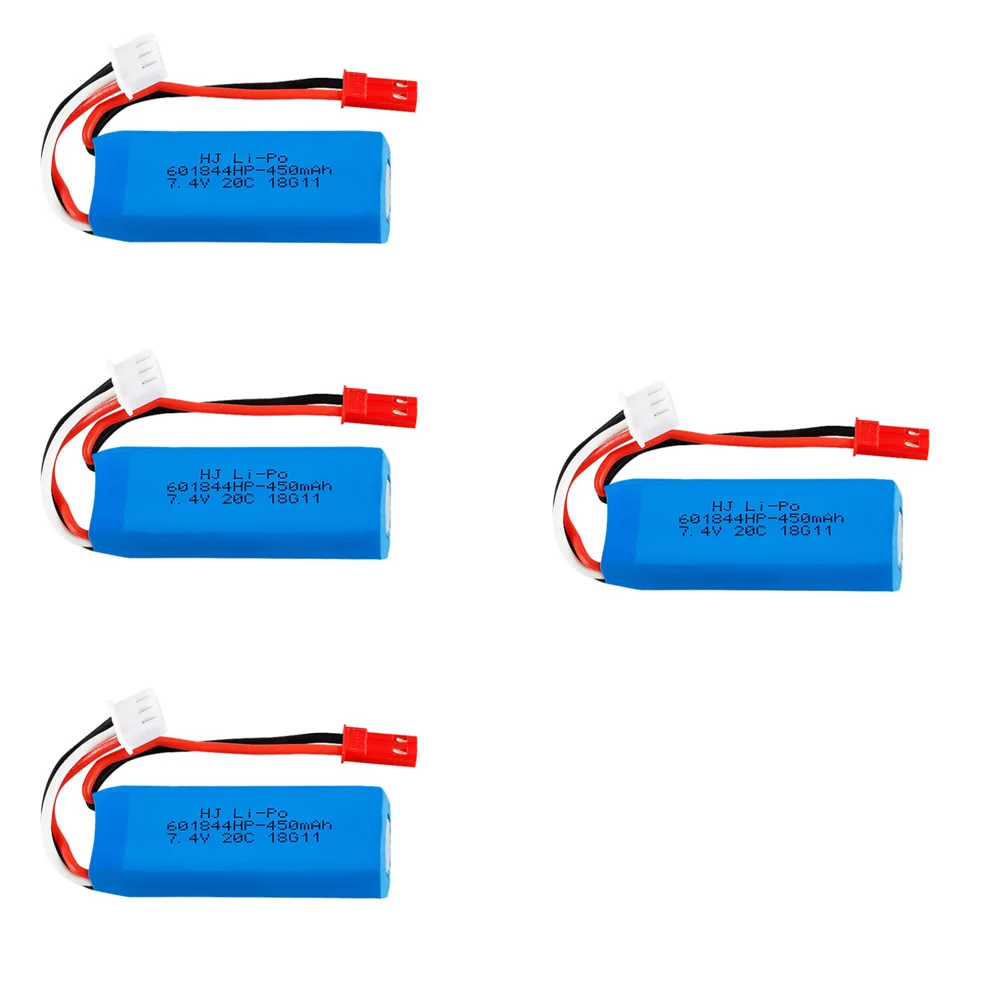 7,4 V 450mAh Lipo батарея 2S для WLtoys K969 K989 K999 P929 P939 RC Car 7,4 V 450 mah 601844 20C батарея 5 шт/4 шт/3 шт/2 шт./лот - Цвет: Цвет: желтый