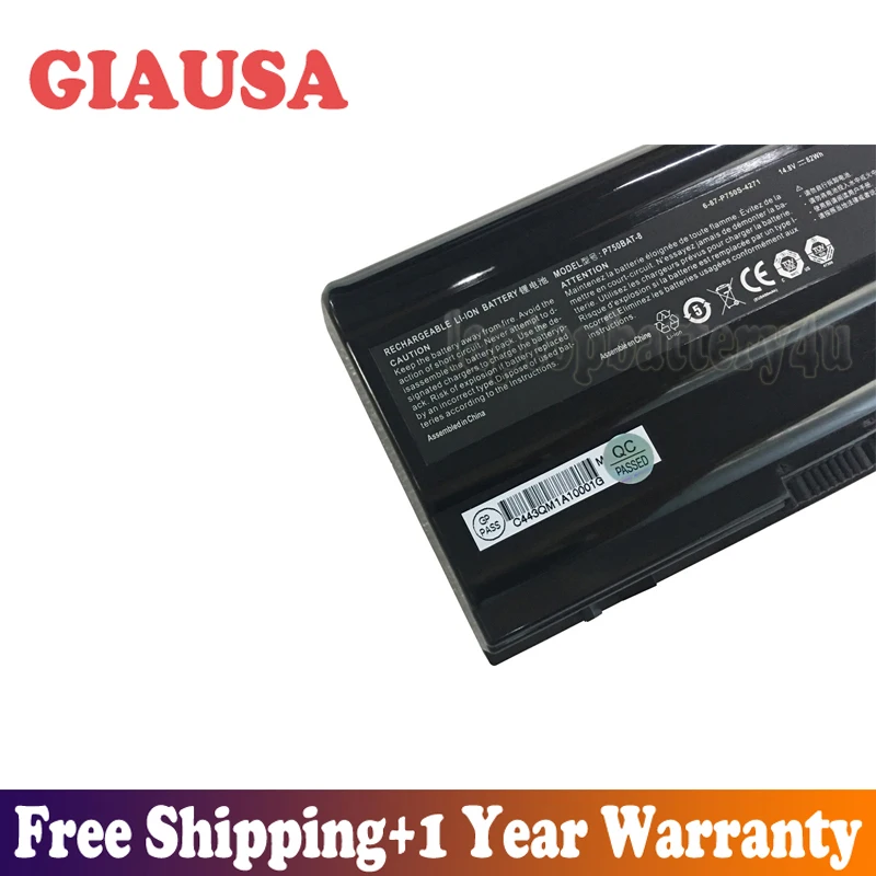 GIAUSA Новинка 14 8 V 82Wh P750BAT батарея для Clevo P750DM3 G P750ZM P771ZM NP9752 EON17 X серии|Аккумуляторы
