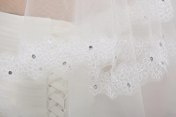 Бесплатная доставка 150 см Длина оптом с вуалью платье белого цвета и слоновой