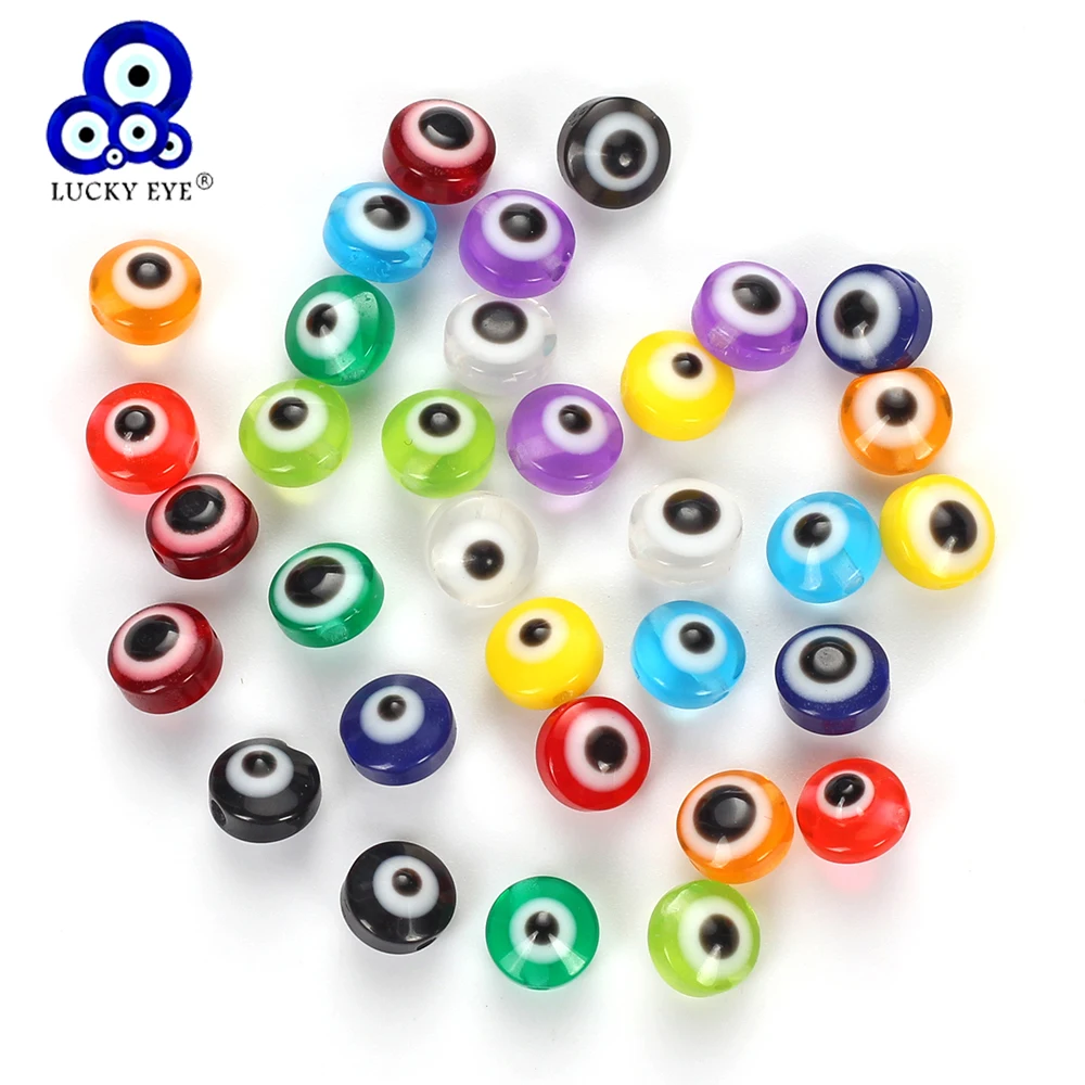 Lucky Eye 50 шт. Цветные Круглый зловещий глаз полимерные бусины разделители для