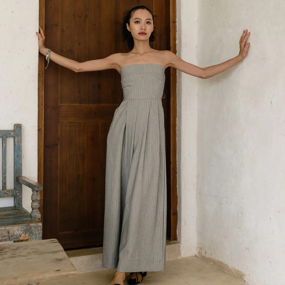 Женские комбинезоны без бретелек WHITNEY WANG стильные для улицы весна-лето 2019 |