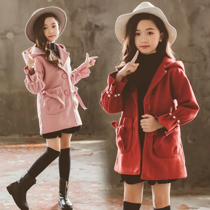 

Children's Clothing Girl's Coat 2018 Winter New Padded Jacket Kids Cotton Wool Coat Girl Long Coat 3-12 Ages