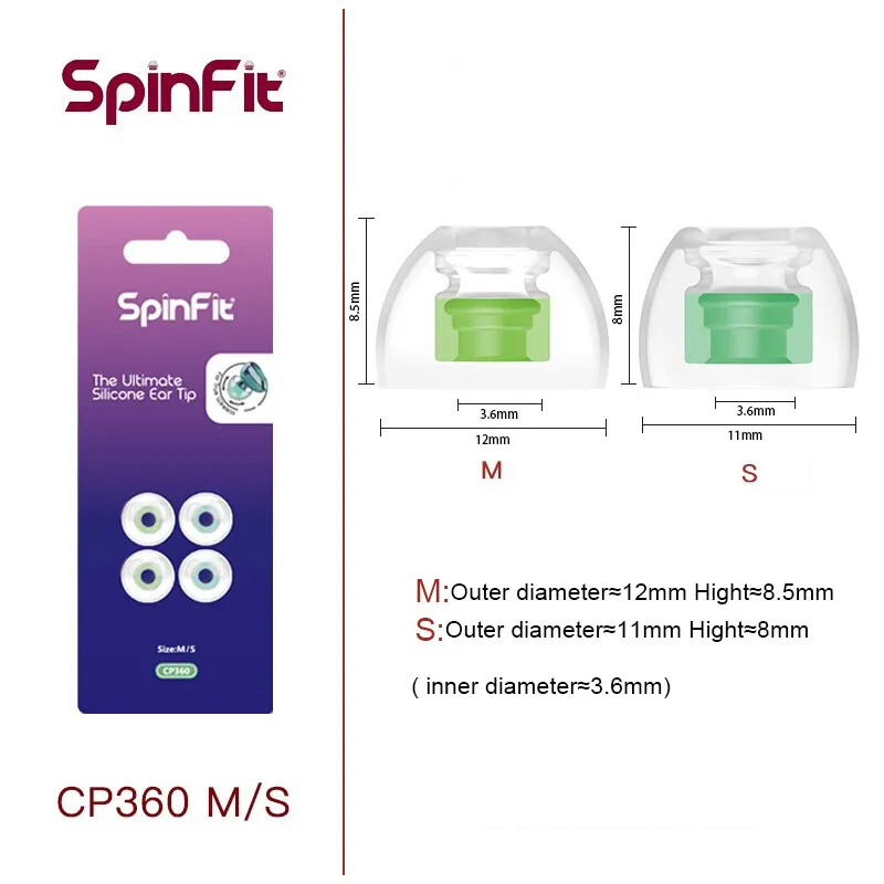 Силиконовые наушники DUNU SpinFit CP360 для настоящих беспроводных Bluetooth наушников