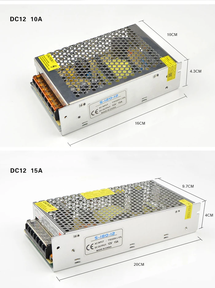 DC12V переключение Питание 1A 2A 3A 5A 10A 15A 20A 110V 220V переменного тока в постоянный DC12V 15 Вт 24 Вт 38 Вт 60 Вт 100W 120W 150W 180W 240W Питание