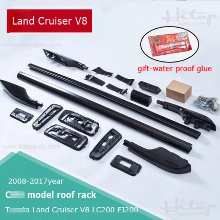 black color OE модель багажник на крышу бар рейка на крышу для Toyota Land Cruiser 200 V8 LC 200 LC200 FJ 2008-, серебро или черный, ISO9001 качество - Название цвета: black color