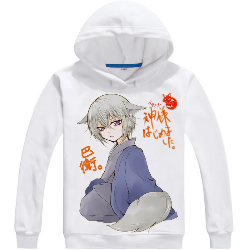 Толстовка Kamisama Kiss с капюшоном аниме лиса Yokai ТОМО косплей белые толстовки милые