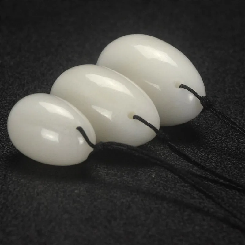 Dillred Jade Eggs Natural White Yoni Massage Stone Women Kegel Exercise Pelvic Muscle Vaginal Tighting Ball | Красота и здоровье