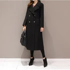 Женское шерстяное пальто, Свободное пальто до колена, в Корейском стиле, большие размеры, A253, Осень-зима