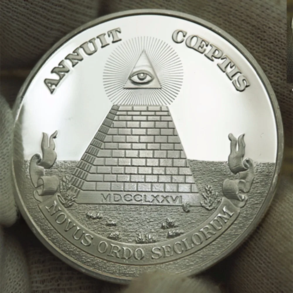 Сувенирная копия Freemason металлическая маска США серебряная монета Прямая