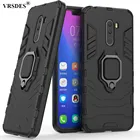 Армированный чехол с кольцом для Pocophone F1, чехол на палец, магнитный матовый чехол из поликарбоната и ТПУ Для Xiaomi PocoPhone F1 Global pocof1, для Poco F1