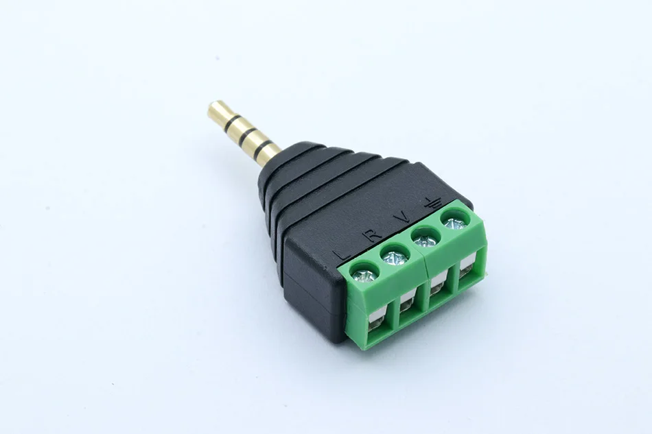 3 шт. AV видео балун 3,5 мм 4-полюсный стерео штекер AV Винтовые клеммы стерео джек 3,5 мм штекер 4 pin клеммный блок разъем